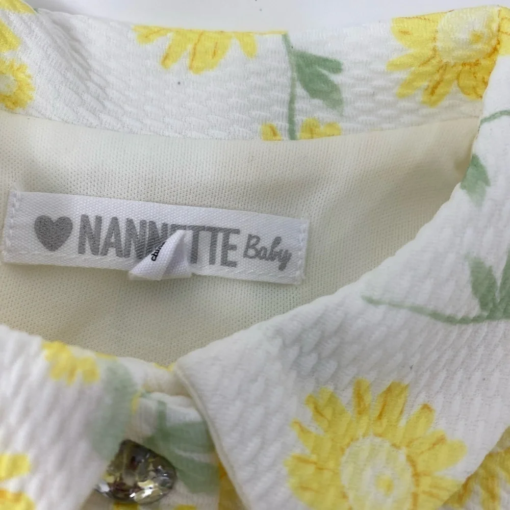 NWOT - Nannette Baby Girl Sunflower Dress & Coat Set - 12 Months